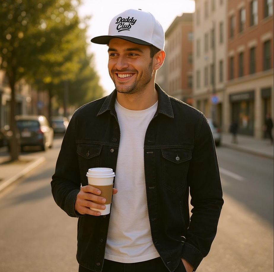 White & Black Flat Hat
